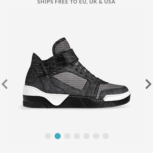 %100 Italian leather black croc leather and grid - Picture 2 of 4